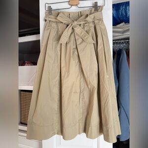 Uniqlo Khaki Paper Bag Midi Skirt